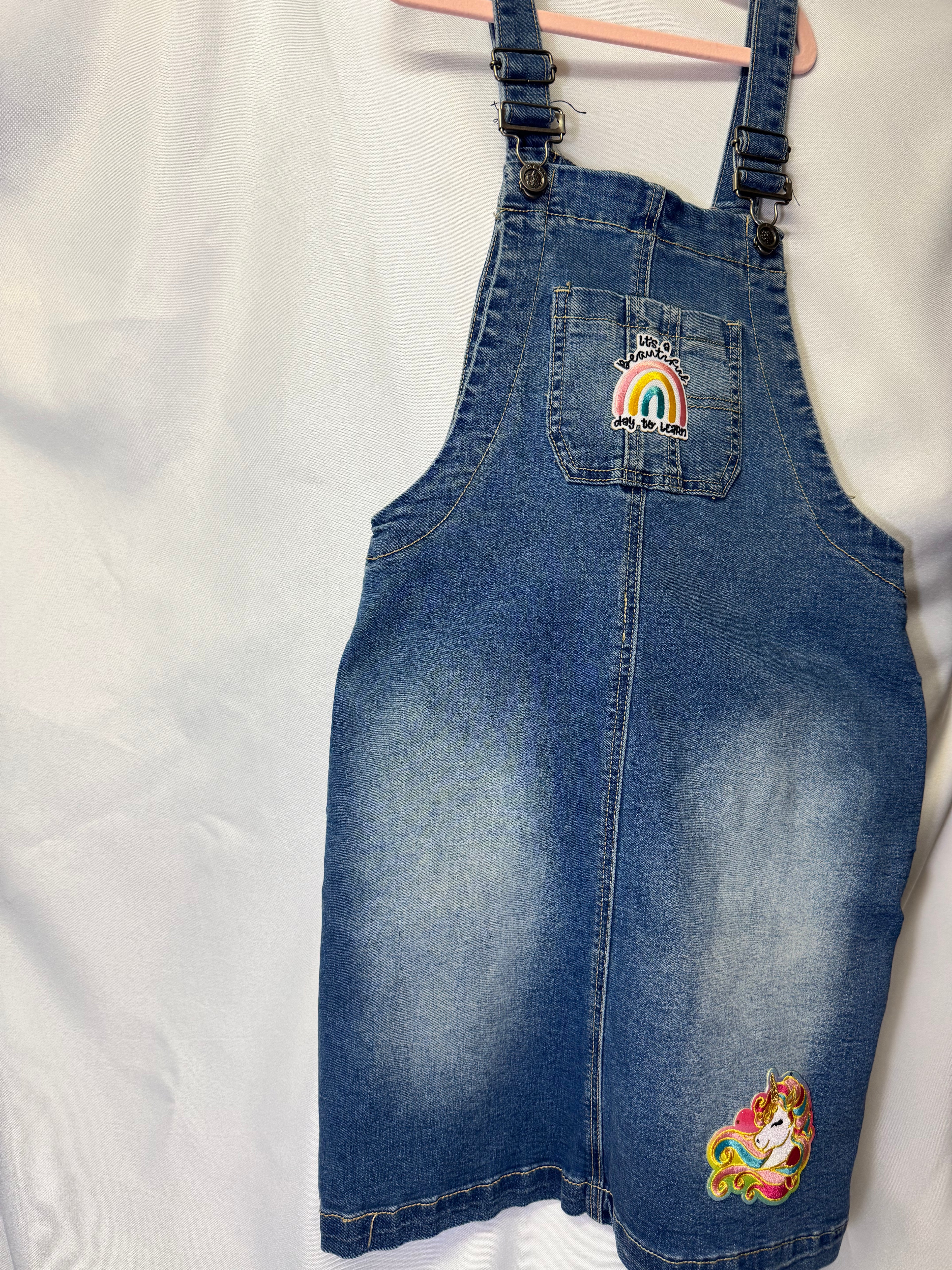 Restored Denim™ – Thrifted &amp; Reimagined Encouragement Overall Dress