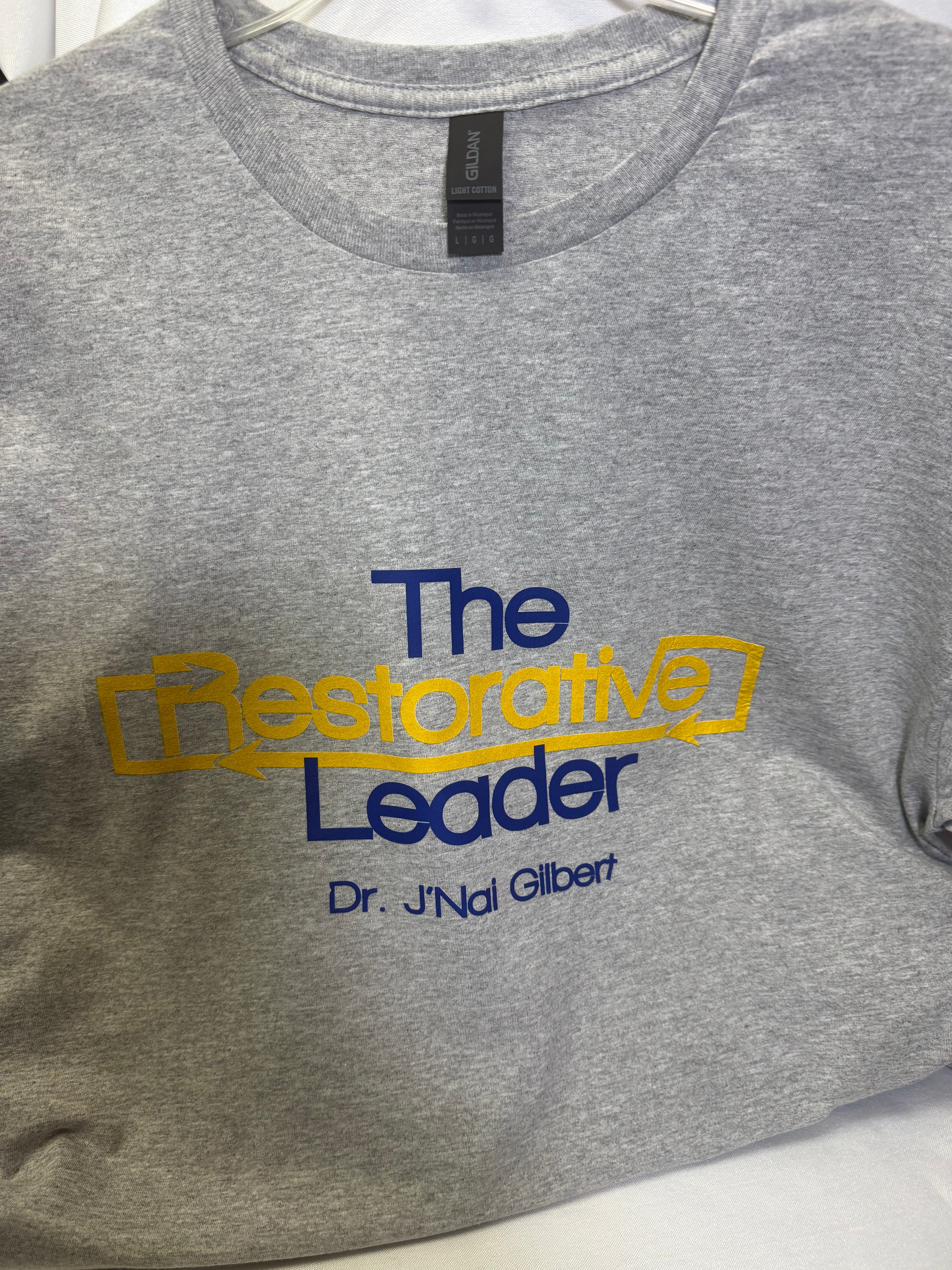 The Restorative Leader™ Signature T-Shirt Blue and Gold Logo