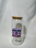 Anything is Possible Motivational Glass Cup w/Bamboo Lid
